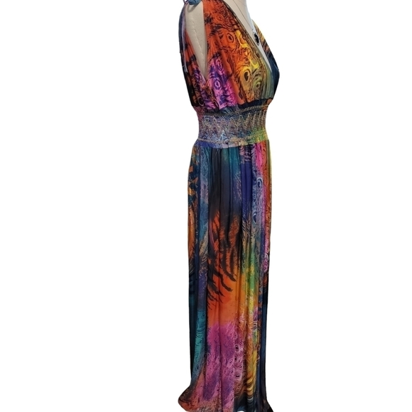 1181)Monica Fashion Women's Sleeveless Boho,Vneck, Backless, Maxi Dress Size 3XL - Picture 3 of 13